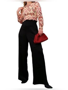 Smash + Tess Sloane Wide Leg Black Elastic Waist Pants NWT